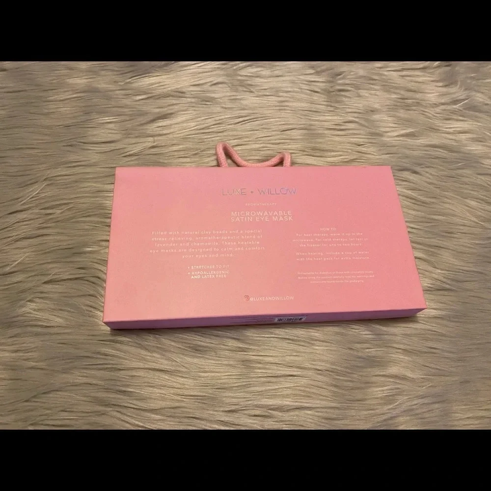 🆕 Luxe + Willow Microwavable Satin Eye Mask with Clay Beads